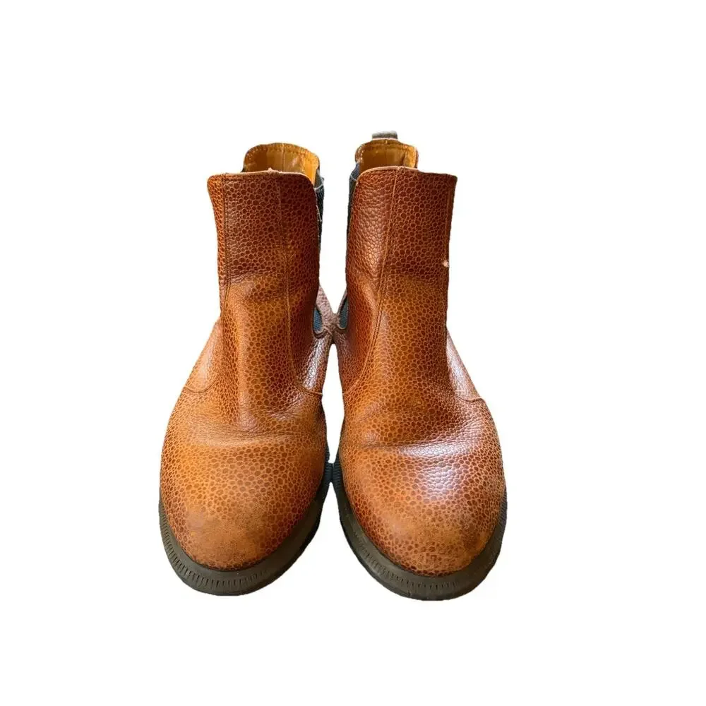 Dr. Martens Women's Flora Brown Snakeskin Pattern Leather Chelsea Boots
